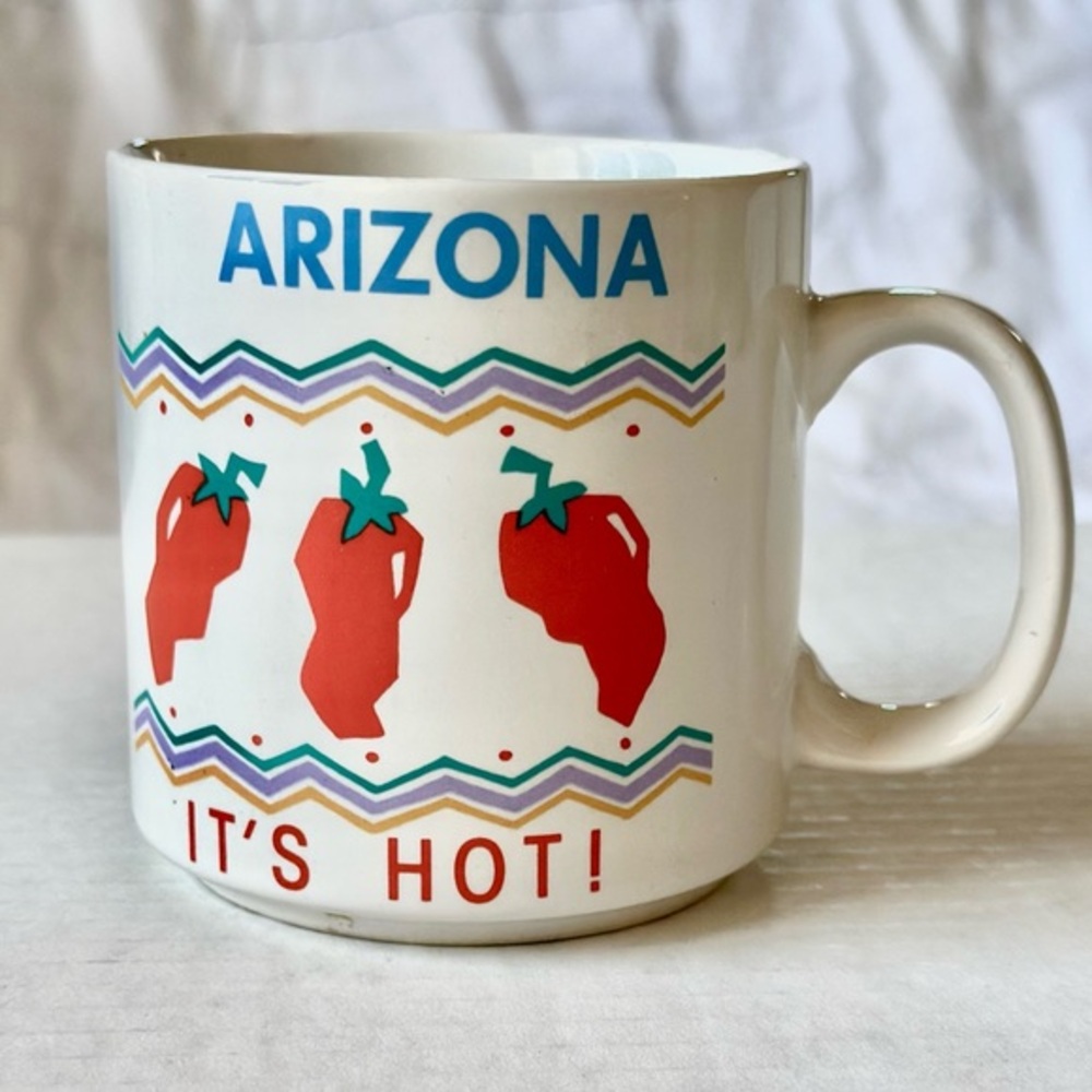 2/$10 - Vintage/Retro Arizona Mug - White and Red